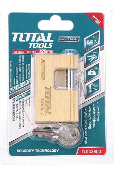 TOTAL Brass Block Padlock 60mm - TLK32603