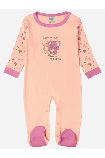 Babies Basic By Styli بدلة نوم قطنية مطبوعة بأكمام طويلة