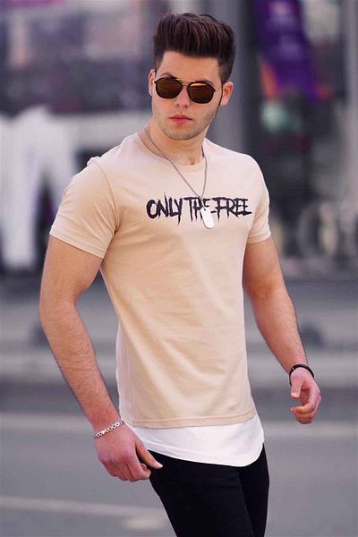 Madmext Ανδρικό μπλουζάκι Camel Printed 4597