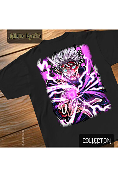 SHINOBIX Jujutsu Kaisen Anime Gojo Satoru Hollow Purple Printed Oversize T-Shirt