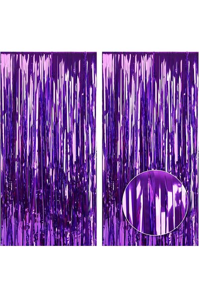 Jodsen Photo Booth Curtains, Set of 2, Foil, Purple, 100 x 200 cm