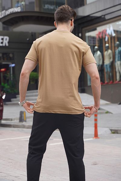 Madmext Ανδρικό T-Shirt Kappuccino Regular Fit Basic 6131