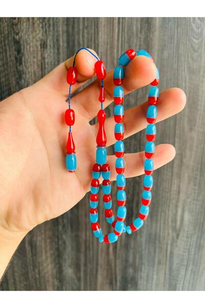 TTS TÜRK TESBİH SANATI مسبحة صلاة باللون الأزرق العنابي