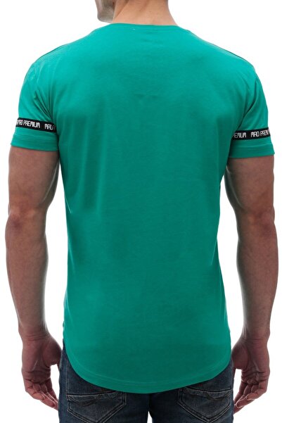 Madmext Μπλουζάκι με στάμπα Crew Neck Petrol Green 2890