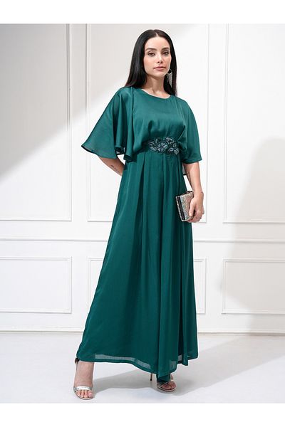 Vishudh By Styli Women Teal Plain Romper Jumpsuit