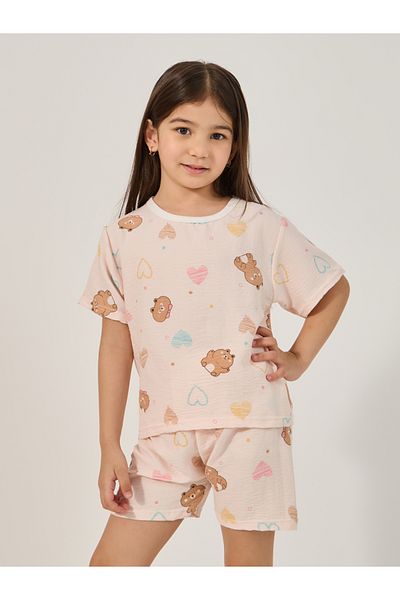 Styli All-Over Print Round Neck T-Shirt and Shorts Pyjama Set