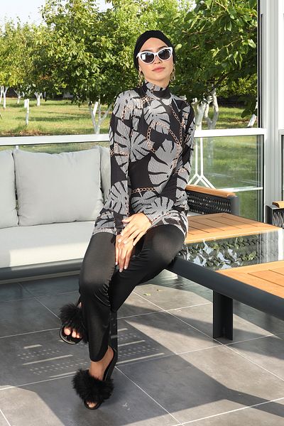 REMSA Lycra Full Covered Hijab Μαγιό 268-515 Μαύρο