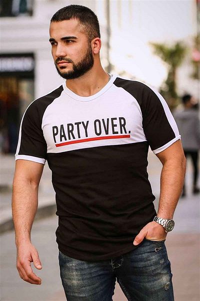 Madmext Τυπωμένο μαύρο T-Shirt 4027