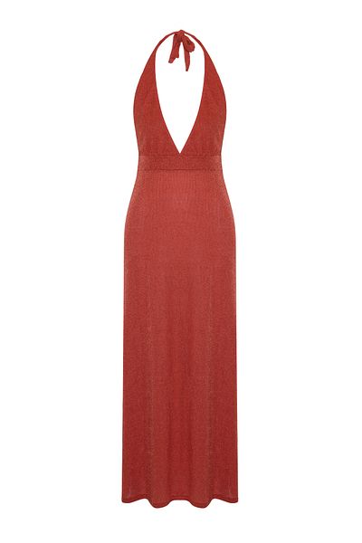 AQUELLA Strappy Orange Lurex Dress