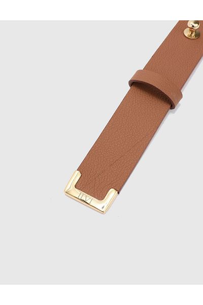İLVİ Edinet Women's Belt Tan Genuine Floater Leather