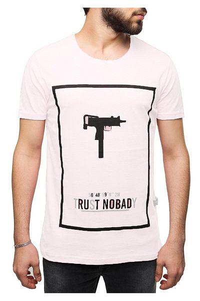 Madmext Λευκό μπλουζάκι Uzi printed 2533