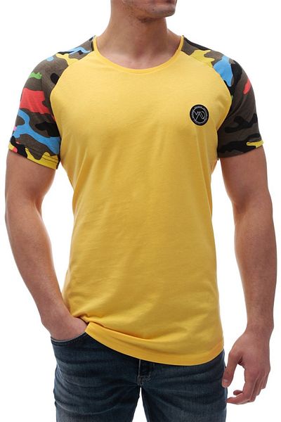Madmext Κίτρινο T-shirt με σχέδιο παραλλαγής 2979