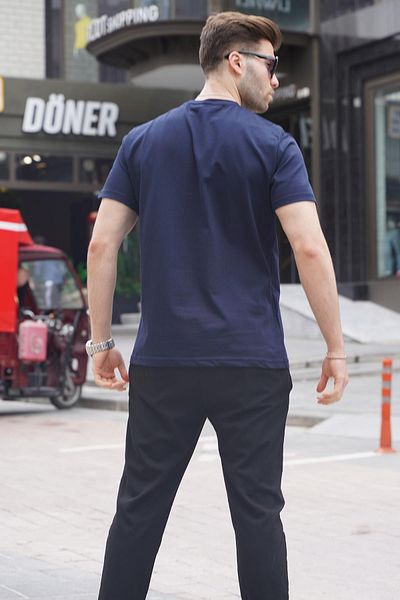 Madmext Tricou bărbați 6131 - Navy, Regular Fit, Model de bază