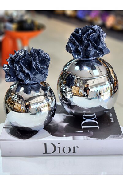 Armağan Mercan Kutu Yuvarlak 2li Set Silver Ve Lacivert