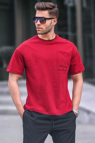 Madmext Claret Red Pieced Basic Ανδρικό T-Shirt 6090