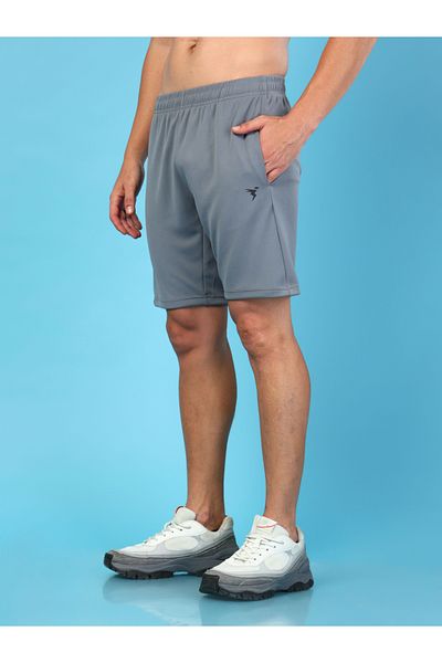 Technosport By Styli Men Solid Slim Fit Sports Shorts with TECHNO DRY
