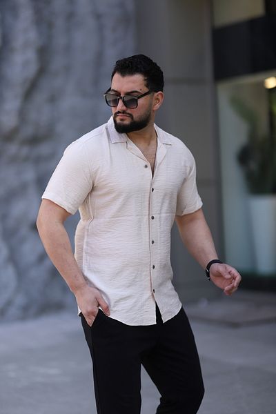 Klothy Ανδρικό κοντομάνικο πουκάμισο με γιακά 2305-1