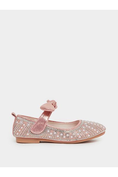Styli Embellished Bow Detail Ballerina Shoes