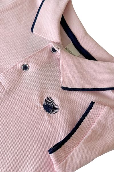 MK Mukko Kids Girl's Polo Neck Embroidered Cotton Summer Short Sleeve Dress