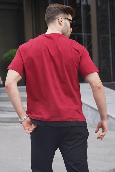 Madmext Claret Red Pieced Basic Ανδρικό T-Shirt 6090