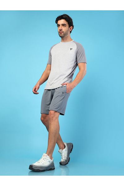 Technosport By Styli Men Solid Slim Fit Sports Shorts with TECHNO DRY
