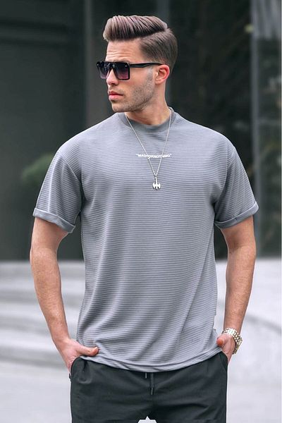 Madmext Ανδρικό T-shirt Smoked Lycra Basic 6060