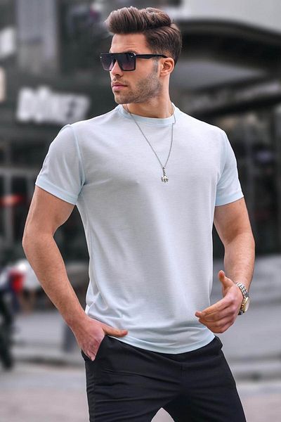 Madmext Μπλε Regular Fit Basic Ανδρικό T-Shirt 6069