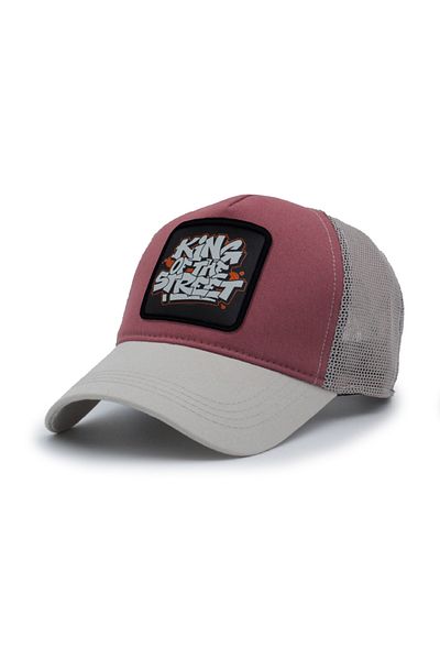 Trucker King of the Street Model Interchangeable Emblem Mesh Cap Stone Tile