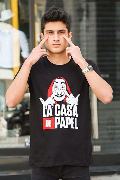 Madmext Τυπωμένο μαύρο T-Shirt 4017
