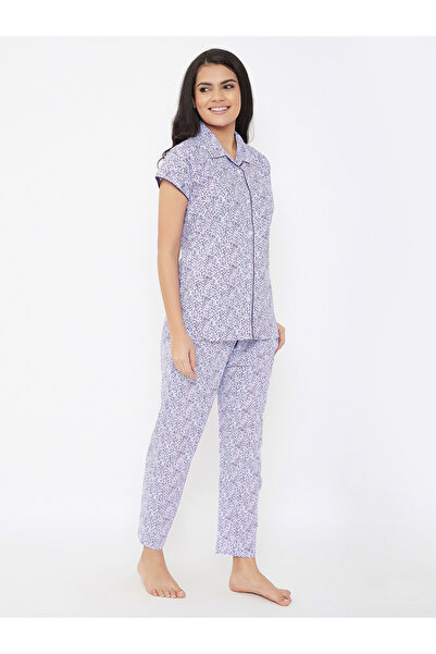 Clovia By Styli Women's Cotton Button Down Shirt & Multicolor Pyjama Sets