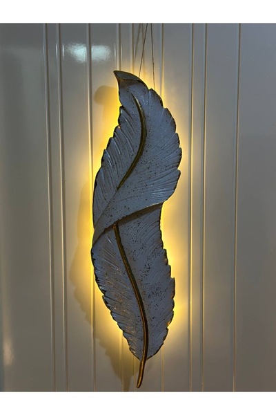 vistara Tüy şekli dekoratif 60 x 16 cm aplık duvar dekoru biblo Ledli