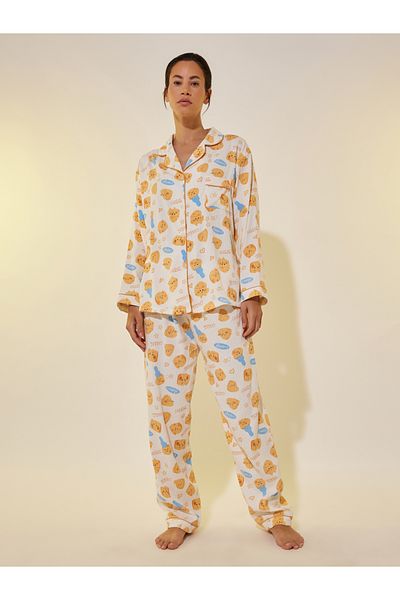 Styli All-Over Print Long Sleeve Shirt and Pyjama Set