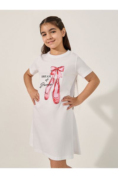 Styli Graphic Print Short Sleeve Nightdress