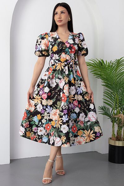 PULLIMM Rochie din popelin floral cu guler pentru bebeluși GRS3467