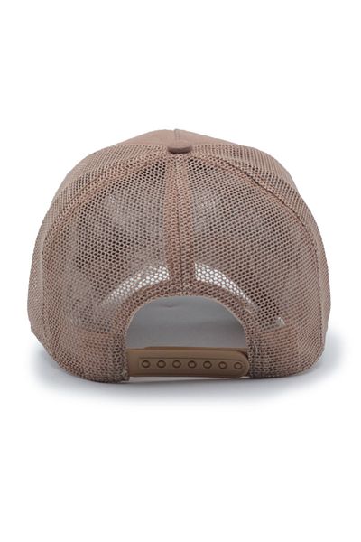Trucker Mickey Hand Model Interchangeable Crest Mesh Hat Brown