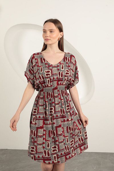 vuvutasarım Γυναικείο Midi Beach Φόρεμα Viscose Fabric Gimped 25VL132