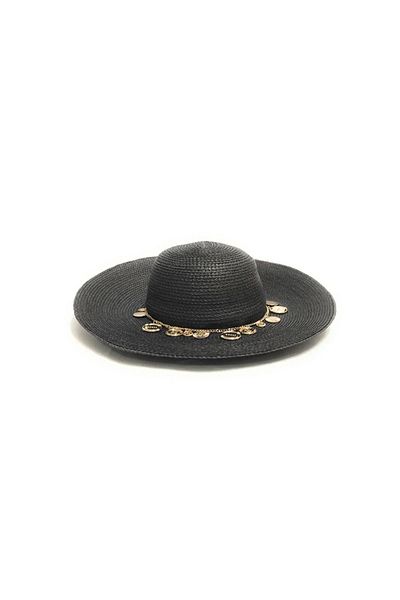 Guess Women's Black Charm Wide Brim Hat