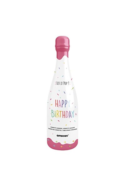 AMSCAN Confetti Cannon în formă de sticlă, roz, Amscan