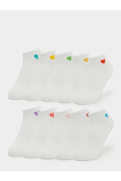 Styli Set of 10 - Heart Embroidered Socks