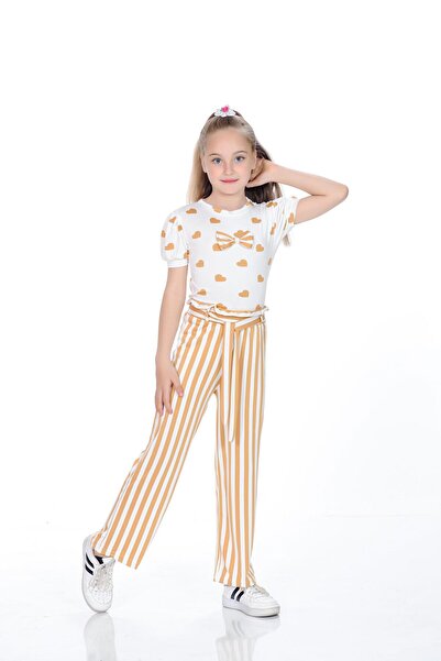 Kamex Heart and Line Fabric Girl's Suit Orange