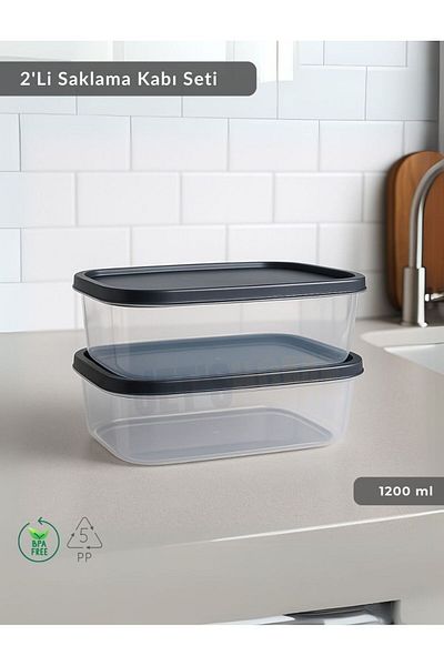 Jet's Home Rectangular 2-Piece Storage Container Bpa Free Suitable Nutrition Container for Deep Freezer 1200 ml