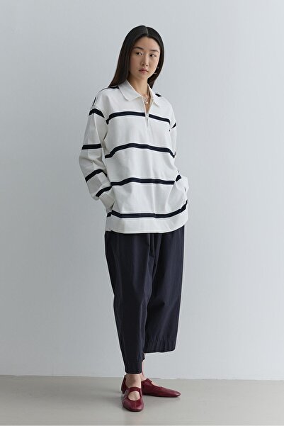 Fahhar سويت شيرت بريميوم بسحاب باللون الأزرق الداكن