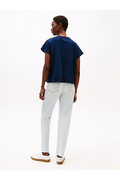 Tommy Hilfiger Crew Neck Blue Women's T-Shirt Ww0Ww46113C1G