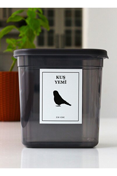Dem Home Anthracite Plastic Organizer Bird Food Storage Container 2000 Ml