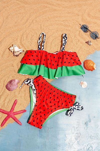 Little Pumpkin Watermelon Patterned Girl's Bikini
