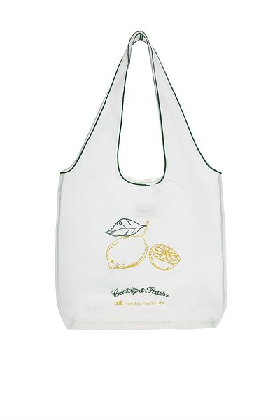 Pull & Bear Transparent lemon tote bag