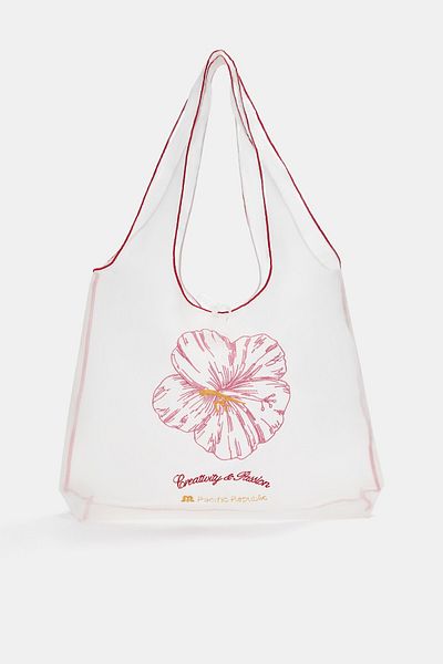 Pull & Bear Transparent floral tote bag