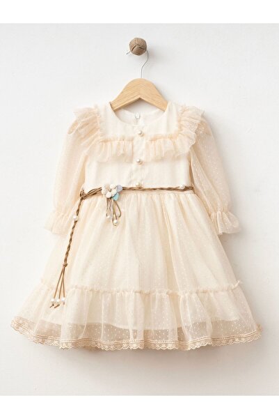 Cherrys Bebek Βραδινό φόρεμα για κορίτσια με πέρλες και δαντέλα