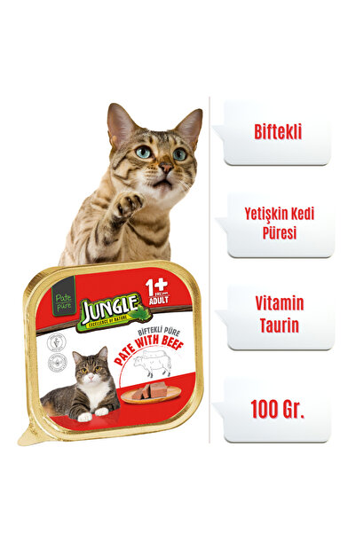 Jungle Yetişkin Kedi Püresi Biftekli 100 gr