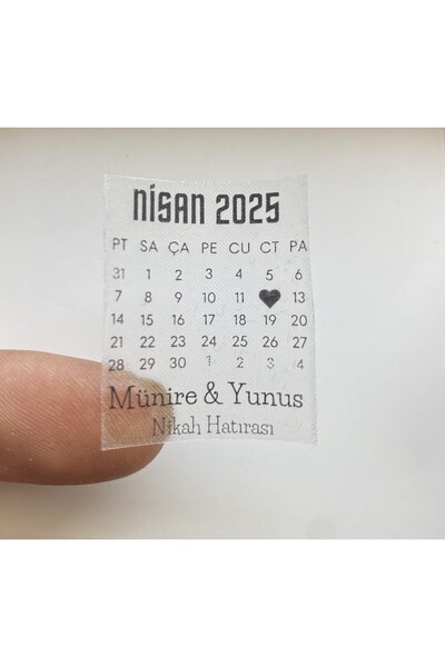 Sym Hediyelik Kişiye Özel Takvimli Kına Nişan Söz Nikah Düğün Etiketi Şeffaf ...